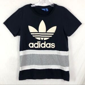 adidas navy blue tee w/ velvet logo